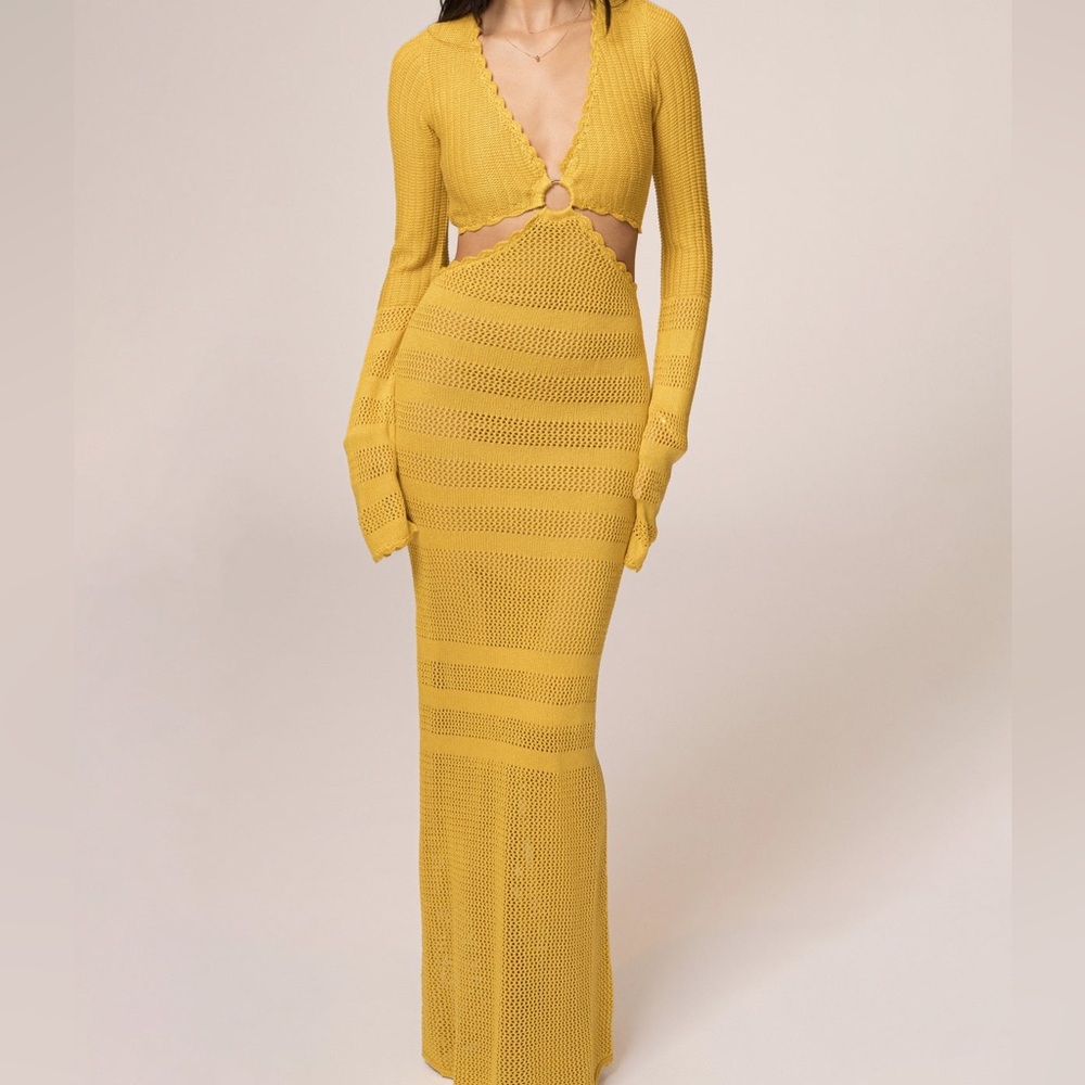JLUXLABEL Mustard Knit Maxi Dress
